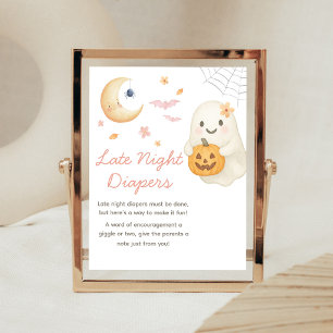 Rosa Little Boo Baby Shower Späte-Nacht-Windel-Sch Poster