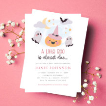 Rosa Little Boo Halloween-Baby-Shower-Einladung