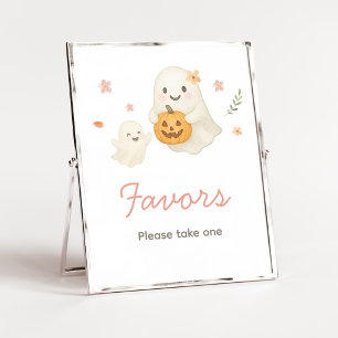 Rosa Little Boo Halloween Geschenkanhänger Schild