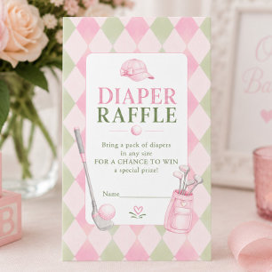 Rosa Little Putter-Windel-Raffelkarte Begleitkarte