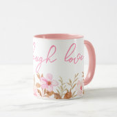 Rosa Live-Laugh-Liebe Tasse (VorderseiteRechts)