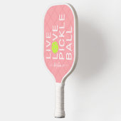 Rosa Live-Liebe Pickleball Personalisiert Pickleball Schläger (Links)