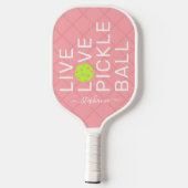 Rosa Live-Liebe Pickleball Personalisiert Schläger (Rückseite)