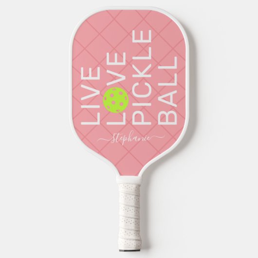 Rosa Live-Liebe Pickleball Personalisiert Schläger (Vorderseite)
