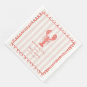 Rosa Lobster Stripe Nautical Wedkin Napkin Serviette (Ecke)