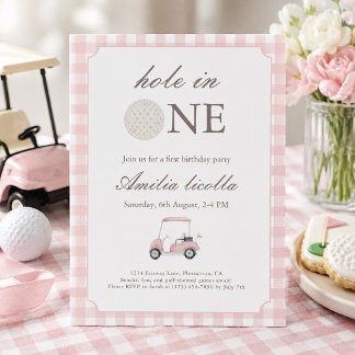 Rosa Loch in einem Golf - Einladung zum Geburtstag