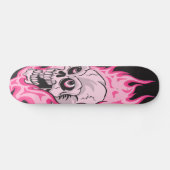 Rosa lodernder Schädel Skateboard (Horizontal)