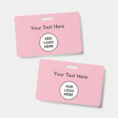 Rosa Logo-Abzeichen Ausweis (Vorder- & Rückseite)
