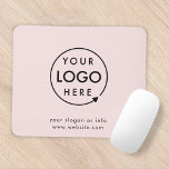 Rosa Logo | Business Corporate Modernes Minimalist Mousepad<br><div class="desc">Ein einfaches,  individuelles,  rot-rosa Business Template in modernem minimalistischem Stil,  das mit Ihrem Firmenlogo und Firmenlogo oder info leicht aktualisiert werden kann. Wenn Sie Hilfe bei der Personalisierung dieses Produktes benötigen,  kontaktieren Sie mich bitte über den unten stehenden Nachrichtenkopf und ich werde Ihnen gerne weiterhelfen.</div>
