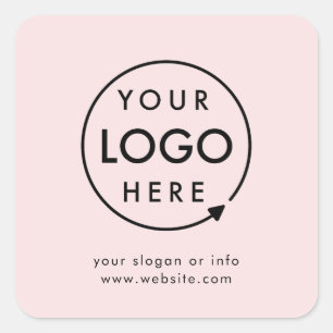 Rosa Logo   Business Corporate Modernes Minimalist Quadratischer Aufkleber