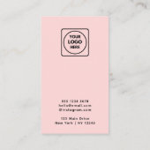 Rosa Logo | Custom Modern Jeweling Earring Brandin Visitenkarte (Rückseite)