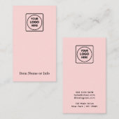 Rosa Logo | Custom Modern Jeweling Earring Brandin Visitenkarte (Vorne/Hinten)