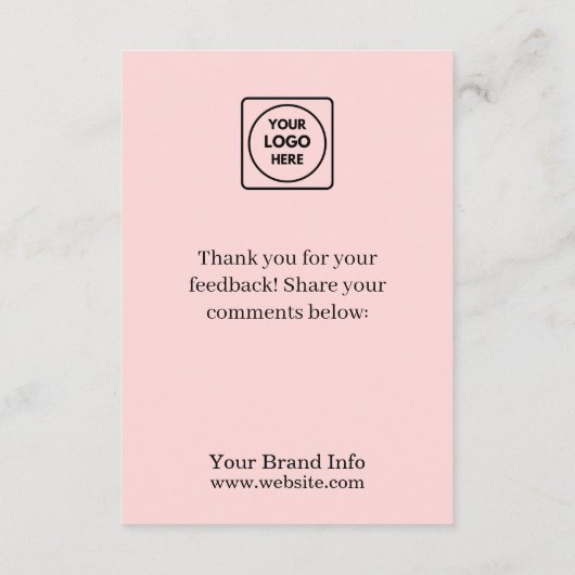 Rosa-Logo | Feedback-Bewertung Begleitkarte (Rückseite)