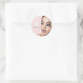 Rosa Logo Foto Make-up Danke Runder Aufkleber (Tasche)