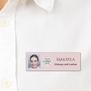 Rosa Logo Foto Make-up und Wimpern Namenschild