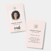 Rosa Logo-Foto-Nageltechnikerin Ausweis (Vorder- & Rückseite)