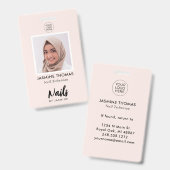 Rosa Logo Foto Nageltechnikerin Ausweis (Vorder- & Rückseite)