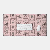 Rosa Logo Geschäftsmuster Schreibtischunterlage (Tastatur & Maus)