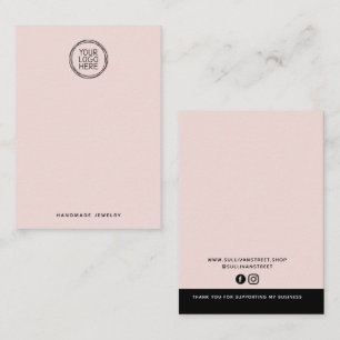 Rosa Logo-Halsketten-Ohrhänger-Displaykarte Telefonnummerkarte