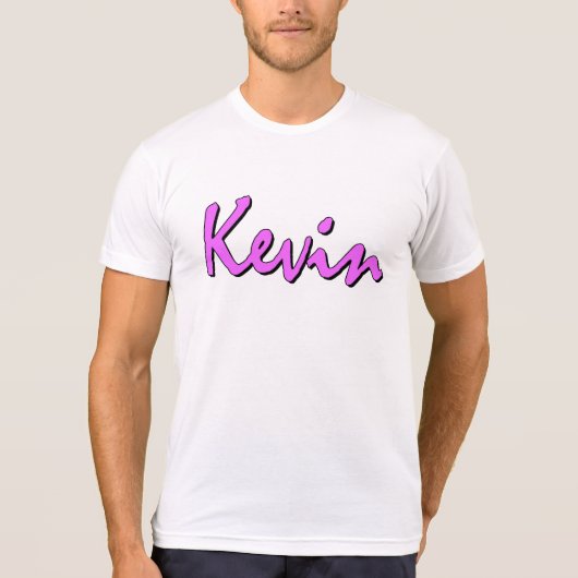 Rosa Logo Kevins auf Crewhals T-Shirt (Vorderseite)