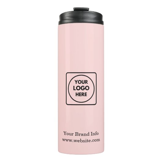 Rosa-Logo | Minimal moderner Betrieb Thermosbecher (Vorderseite)