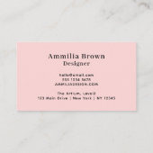 Rosa-Logo | Minimalistisches Berufliches Design Visitenkarte (Rückseite)