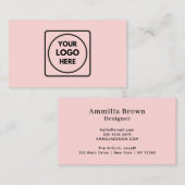 Rosa-Logo | Minimalistisches Berufliches Design Visitenkarte (Vorne/Hinten)
