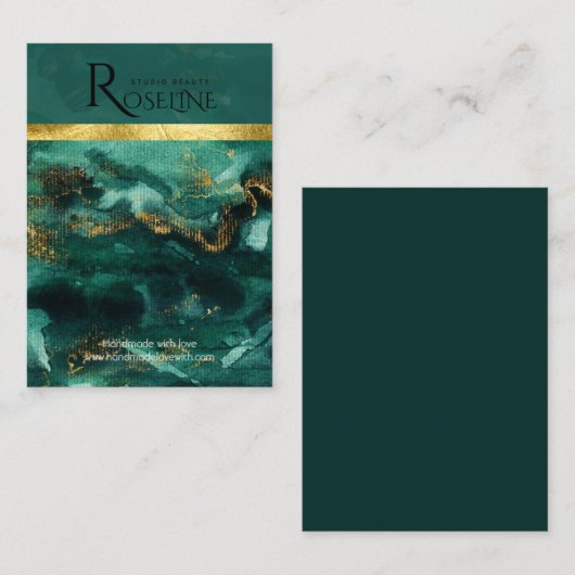 Rosa-Logo mit grüner Pinsel Visitenkarte (Vorne/Hinten)