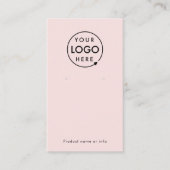 Rosa Logo | Modern Earring Juwelier Display Card Visitenkarte (Vorderseite)