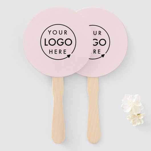 Rosa Logo | Moderne Markenwerbung Fächer (Vorne und Hinten)