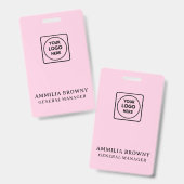 Rosa-Logo | Modernes Mitarbeiterdesign Ausweis (Vorder- & Rückseite)