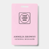 Rosa-Logo | Modernes Mitarbeiterdesign Ausweis (Rückseite)