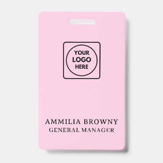 Rosa-Logo | Modernes Mitarbeiterdesign Ausweis (Vorderseite)