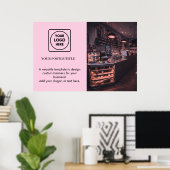 Rosa-Logo | Modernes WerbeBranding Poster (Heimbüro)