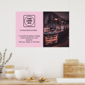 Rosa-Logo | Modernes WerbeBranding Poster (Küche)