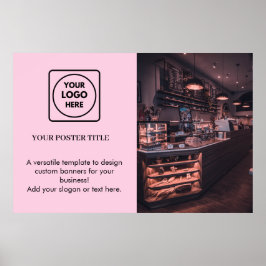 Rosa-Logo | Modernes WerbeBranding Poster