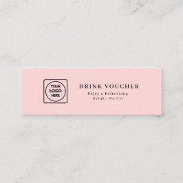 Rosa Logo | Party Drink Voucher Mini Visitenkarte