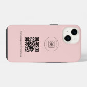 Rosa Logo QR Code Business iPhone Hülle (Rückseite (Horizontal))