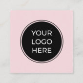 Rosa Logo QR Code Custom Social Media Quadratische Visitenkarte (Rückseite)