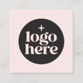 Rosa Logo QR Code Custom Social Media Quadratische Visitenkarte (Vorderseite)