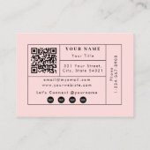Rosa Logo QR Code Kontakt Social Media Visitenkarte (Rückseite)