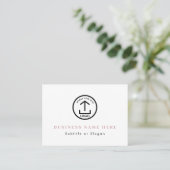 Rosa Logo QR Code Kontakt Social Media Visitenkarte (Stehend Vorderseite)