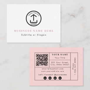 Rosa Logo QR Code Kontakt Social Media Visitenkarte
