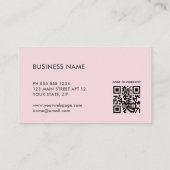 Rosa Logo QR-Code Visitenkarte für professionelle  (Rückseite)