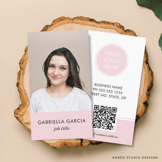 Rosa Logo QR Foto Berufliche Visitenkarte