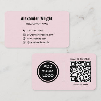 Rosa Logo-Scan-Code-Kontakt-Geschäftskarte Visitenkarte