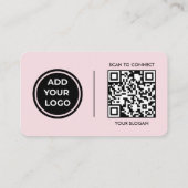 Rosa Logo-Scan-Code-Kontakt-Geschäftskarte Visitenkarte (Rückseite)