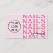 Rosa Logo Social Icon QR-Code Nagelstudio Visitenkarte (Vorderseite)