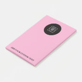 Rosa Logo-Text Geschäfts-Notizblock Post-it Klebezettel (angewinkelt)