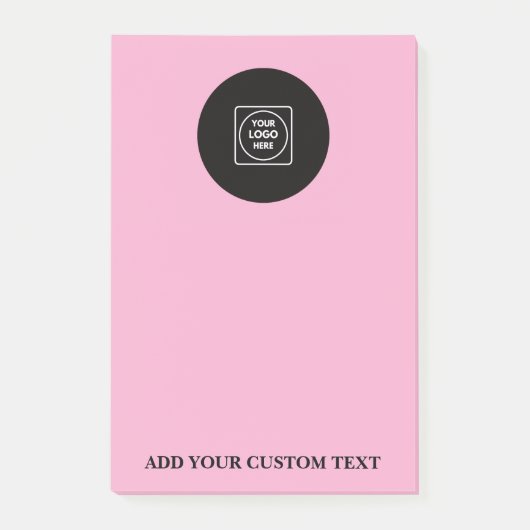 Rosa Logo-Text Geschäfts-Notizblock Post-it Klebezettel (Vorderseite)